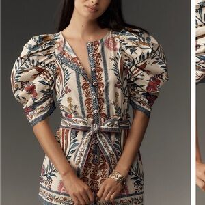 Farm Rio lightness Puff sleeve romper size medium